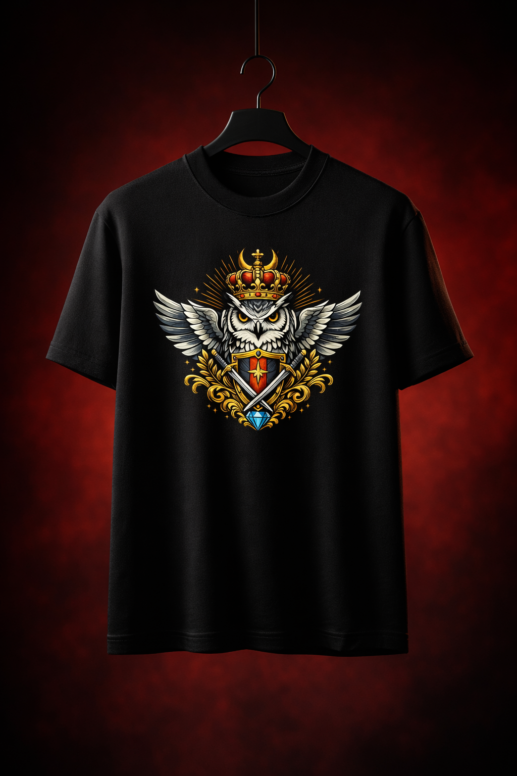 CROWNED OWL-Unisex Standard Crew T-Shirt